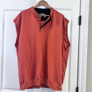Zero Restriction Golf Outerwear Orange Blue Men XL Lightweight Quarter Snap Vest